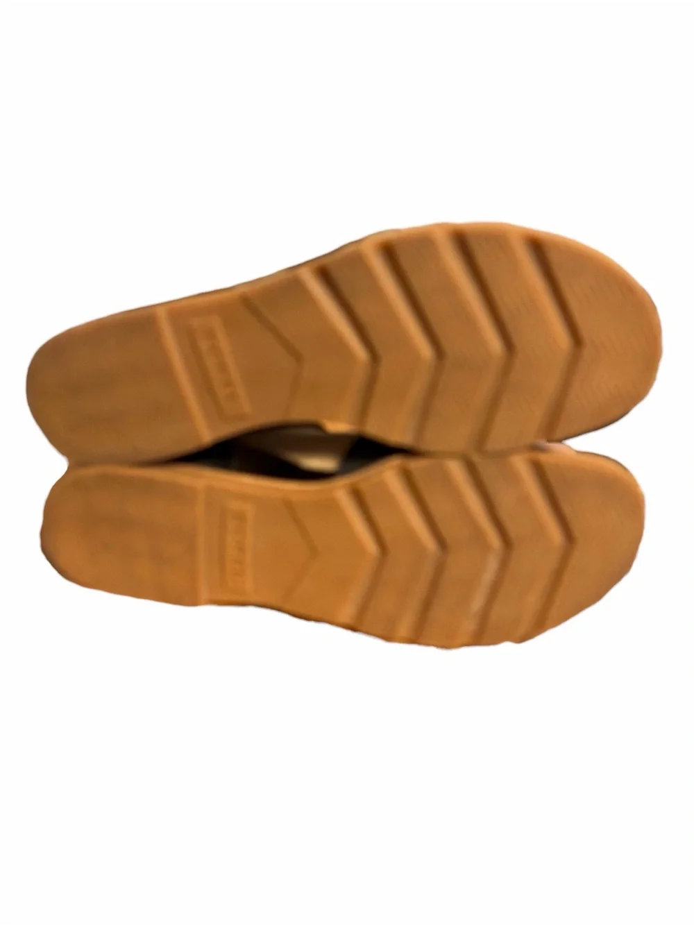 Sorel Black Leather Open-Toe Sandals with Tan Footbed - Picture 6 of 7